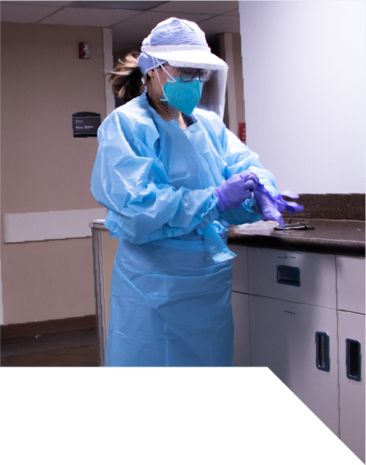 Caregiver in full PPE